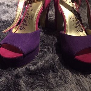 Brash purple and pink heels